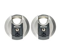 2 cadenas disque en acier inoxydable résistants aux intempéries avec clés identiques Master Lock Excell 70 mm