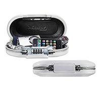 MASTER LOCK Mini Coffre-fort Portable [Avec Câble] [Combinaison] [Blanc] 5900EURDWHT - Assurez la sécurité de vos biens lorsque vous êtes en déplacement - 6 cm x 24 cm x 12,9 cm