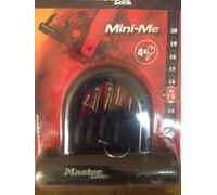 Master Lock Mini U Cadenas à clé protec vinyle Noir 93 mm