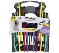 Master Lock Ensemble de 10 cordes élastiques Twin Wire 3043EURDAT avec crochets