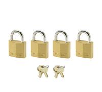 MASTER LOCK Petits Cadenas [Clés communes] [Pack Familiale de 4] 9120EURQNOP - Idéal pour les Sacs à Dos, les Bagages, les Valises, les Casiers et plus