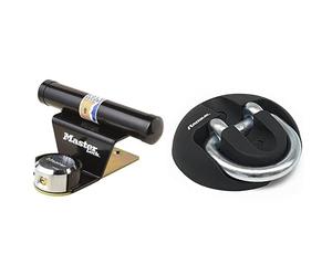 Master Lock Protector pour Porte de Garage Basculante avec Serrure à Clé, Noir & RADIKAL RK54 Ancrage mural ou au sol, Fixation antivol Moto, caravane, acier haute résistance avec bras oscillant.