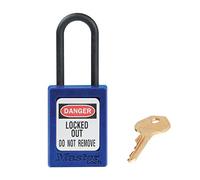 Master Lock S32BLU Cadenas de Consignation en Thermoplastique Diélectrique pour Installations Electriques, Bleu, Anse 3,8 x 1,6 cm
