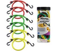 MASTER LOCK Tendeurs avec Crochets [Pack de 6 Elastiques] [2*60 cm + 2*80 cm + 2*100 cm] [Double Crochet Inversé] 3040EURDAT - Idéal pour le Transport de Charges, l'Emballage, le Camping G