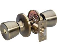 Master Lock Tulipe outon de porte d'entrée de gamme Entrée à double cylindre avec pêne dormant Combo Antique Brass/Brass