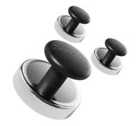 Master Magnetics HMKR-50X3 Boîte de 3 attaches à base ronde avec bouton Chromé Diamètre 5,2 cm Hauteur totale 2,5 cm Diamètre 1 cm Diamètre 15 kg