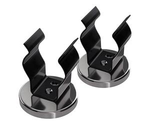 Master Magnetics RB50BNCCX2 Lot de 2 Accroche Magnetique Crochets à Base Ronde avec Clip en Acier Chromé Diamètre 2,04 cm Hauteur Totale 2,285 kg Argenté