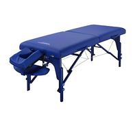 Master Massage 70cm Montclair LX Memory Foam Portable Massage Couch W/ 4 Pocket Carry Bag Reiki Table Mobile Pliable en Bois, Acier, Bleu impérial, 71 cm