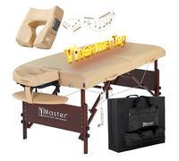 Master Massage 71 cm Del Ray Canapé de Massage Chauffant Bluetooth Musique Coussin de Massage Portable Ensemble Table de Massage Tatouage Lit Lash Lit avec Coussin Chauffant réglable intégré (Prise