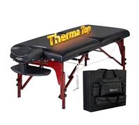 Master Massage 71 cm Montclair Chaise de Massage Mobile ThermaTop Système de Chauffage intégré Pliable Lit de Massage Table de Maquillage Portable Beauty Bed Bois Sac de Transport Noir