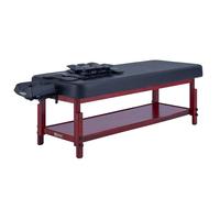 Master Massage AirMaster-II Table de Spa Stationnaire avec airwave étirement Complet du Corps avec airbags Traction Lombaire 3D pour Usage Professionnel et Domestique (Noir avec Cadre Couleur Acajou