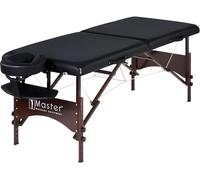 Master Massage Argo Table de Massage Portable 71 cm, Pieds en Noyer et Vinyle Noir, lit de thérapie, Table de Massage