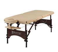 Master Massage Argo Table de Massage Portable Crème avec Pieds en Noyer 71,1 cm