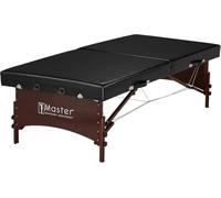 Master Massage Basse Hauteur Super Large, Massage Thaïlandais, Rééducation, Yoga Portable Station de Rééducation, 85 cm de Largeur, Cadre Marron Foncé avec Dessus Noir