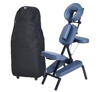 Master Massage Chaise de massage portable professionnelle légère et pliable pour massothérapeute, avec housse de transport et cuir synthétique Bleu roi