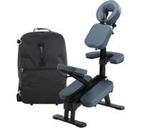 Master Massage Gymlane Fauteuil de massage professionnel en mousse avec housse de transport à roulettes Bleu 5 cm