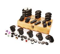 Master Massage Hot Stone Lot de 60 pierres de massage chaudes dans une boîte décorative en bambou