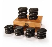 Master Massage Lot de 18 mini pierres de massage pour le corps - Pierre de lave noire - Basalte Vocano - 1 pièce