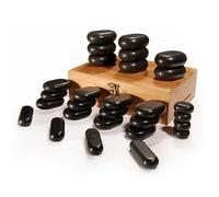 Master Massage Lot de 28 pierres de massage essentielles pour spa professionnel ou à domicile - Thérapie par la pierre - Soulagement de la douleur - Basalte
