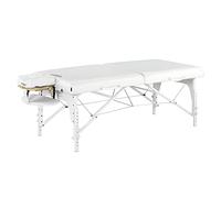 Master Massage Montclair Pro Table de massage portable de 79 cm, rembourrage en mousse à mémoire de forme, panneaux Reiki, libération de câble Shiatsu, table de tatouage, lit de spa, lit facial, blanc