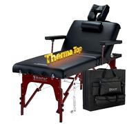 Master Massage Montclair Salon Spa Beauty Therma Top Table de Massage Pliante et chauffante en Mousse à mémoire de Forme 76 cm 3 Sections Noir