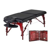 Master Massage Montclair Table de massage chauffante portable avec plateau Therma-Top, panneaux Reiki et libération Shiatsu Noir 78,7 cm