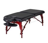 Master Massage Montclair Table de massage mobile pliable 71 cm - Table de massage portable - Pieds en bois - Noir