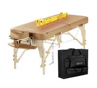 Master Massage Phoenix ThermaTop Table de massage mobile pliable 71 cm Système de chauffage Lit de massage Table de massage Table de maquillage Couverture chauffante Marron clair