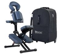 Master Massage Rio Fauteuil de Massage Portable - Bleu Roi, léger 11 kg, Cadre Pliable en Aluminium, entièrement réglable