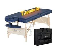 Master Massage Table de massage chauffante portable thérapeutique professionnelle 76,2 cm réglable canapé lit de kinésithérapie pliable (coussinets chauffants intégrés), avec étui de transport en bleu roi