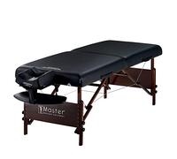 Master Massage Table de Massage Mobile Del Ray Pro de 76 cm - Pliable - Thérapie - Beauté - Canapé - Lit de beauté Portable - Pieds en Bois de Luxe - Sac de Transport - Noir