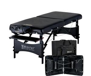 Master Massage Table de massage portable de luxe Galaxy de 76 cm de large - Capacité : 300 kg - Avec sac de transport - Canapé de massage - Noir élégant - Vinyle PU résistant à l'huile