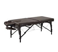 Master Massage Table de Massage Portable Supreme - 79 cm - avec Pieds en Bois - Sac de Transport - Marron