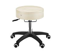 Master Massage The Glider Adjustable Swivel Rolling Stool Beauty Stool Tattoo Chair, Cream