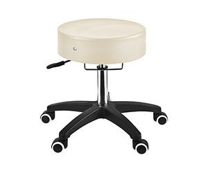 Master Massage The Glider Adjustable Swivel Rolling Stool Beauty Stool Tattoo Chair, Cream