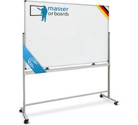 Master of Boards | Tableau blanc | Whiteboard laqué | Résistant aux rayures et magnétique | Tableau pivotant sur pied | 120x220 cm