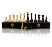 Master of Chess Echiquier Bois avec Pieces Echecs “Gentleman” 48 cm - Fait Main Jeu Echec Voyage Pliable - Grand Jeu D'échecs pour Enfants et Adultes - Construction Solide