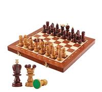 Master of Chess Echiquier Bois avec Pieces Echecs “Pearl” 42 cm - Fait Main Jeu Echec Voyage Pliable - Grand Jeu D'échecs pour Enfants et Adultes - Construction Solide