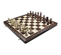 Master of Chess Echiquier Bois avec Pieces Echecs Tournoi 48 cm - Fait Main Jeu Echec Voyage Pliable - Grand Jeu D'échecs pour Enfants et Adultes - avec Figurines Staunton NO.5