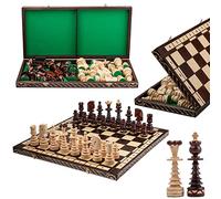 Master of Chess Echiquier Bois Pieces avec Echecs Gentleman” 60 cm - Fait Main Jeu Echec Voyage Pliable - Grand Jeu D'échecs pour Enfants et Adultes - Construction Solide