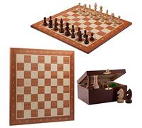 Master of Chess Echiquier Bois Pieces avec Echecs Tournoi 48 cm - Fait Main Jeu Echec Voyage Pliable - Grand Jeu D'échecs pour Enfants et Adultes - avec Figurines Staunton NO.5