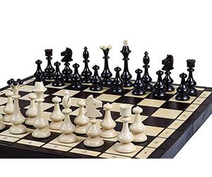 Master of Chess Échiquier en bois "OUTLANDER" 46 cm - Fait à la main grand échiquier portable - Jeu d'échecs pliable pour enfants et adultes - Aspect mince et digne