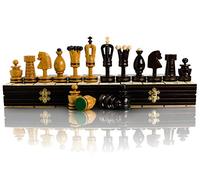 Master of Chess Jeu d'échecs en bois avec pièces « Royal » 50 cm - Grand jeu d'échecs fait à la main pour adultes et enfants - Personnage gothique