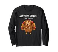 Master of Disguise - Chat en Costume de Dinde drôle Thanksgiving Manche Longue