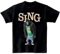 Master Pig GISE Sing Movies T Shirts Sing Party Shirt Johnny Gorilla Shirt Black Unisex 100% Cotton Short-Sleeve T-Shirts M