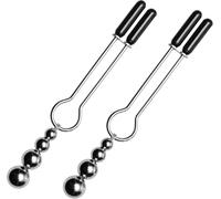 Master Series Grey Adorn Triple Bead Nipple Clamp Set