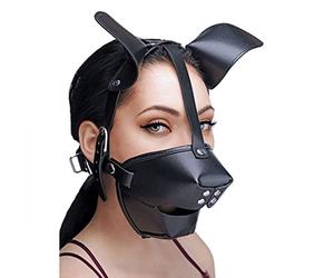 Master Series XR-Brands Gags Puppy Play avec Ballgag Noir Masque en Simili Cuire
