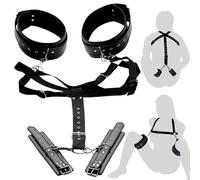 Master Series XR-Brands Set de Harnais pour Cuisses/Bondage avec Menottes pour Mains/Chevilles d'Accès Facile