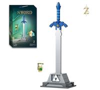 Master Sword Legend of Zelda en briques de construction - 290 pièces compatible LEGO - 40,6 cm - Socle Triforce Phosphorescent