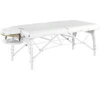 Master Table de Massage Portable Montclair en Blanc Neige, 79 cm, Coussin à mémoire de Forme de 7,6 cm, Ensemble Complet